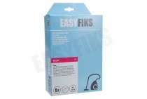 Easyfiks FC8021/03  Stofzuigerzak S bag Micro Fleece 8 stuks Nw Stijl geschikt voor o.a. S-BAG HR 8500-8599-FC9006