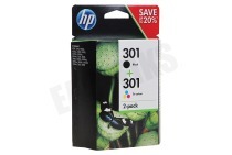 HP Hewlett-Packard HP-N9J72AE HP printer HP 301 Combi Black + Color N9J72AE geschikt voor o.a. Deskjet 1050,2050,3050A