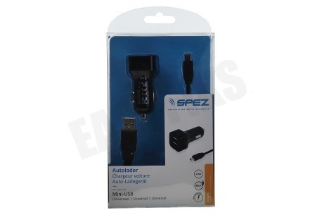 Spez Autolader Mini USB, Output 5V / 2,4A 100 CM