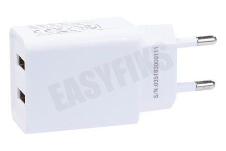 Easyfiks USB oplader 230V 2,1A/5V 2-poort wit