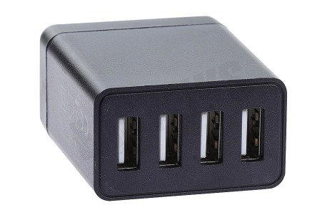 Easyfiks USB oplader 230V 4,8A/5V 4-poort zwart