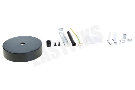 Calex 940010 Calex Metalen Plafondplaat 100mm Mat Zwart 1 Gat