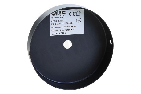 Calex 940010 Calex Metalen Plafondplaat 100mm Mat Zwart 1 Gat