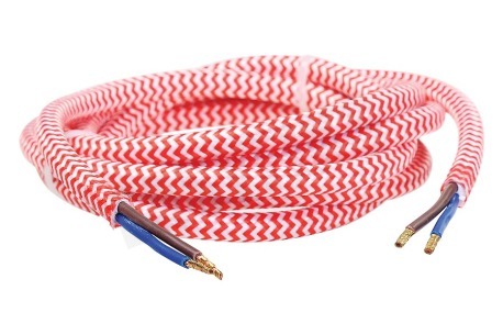 Calex 940234 Calex Textiel Omwikkelde Kabel Rood/Wit 1,5m