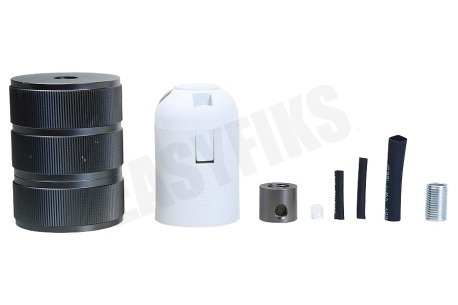 Calex 940424 Calex Aluminium Lamphouder Parel Zwart E27 3 Rings Model