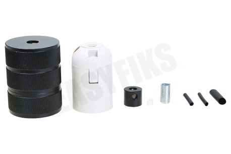 Calex 940420 Calex Aluminium Lamphouder Mat Zwart E27 3 Rings Model