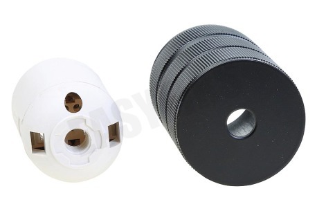 Calex 940420 Calex Aluminium Lamphouder Mat Zwart E27 3 Rings Model