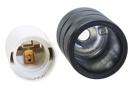Calex 940420 Calex Aluminium Lamphouder Mat Zwart E27 3 Rings Model