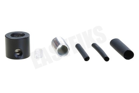 Calex 940420 Calex Aluminium Lamphouder Mat Zwart E27 3 Rings Model