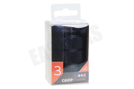 Calex 940420 Calex Aluminium Lamphouder Mat Zwart E27 3 Rings Model