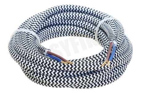 Calex 940286 Calex Textiel Omwikkelde Kabel Zwart/Wit 3m