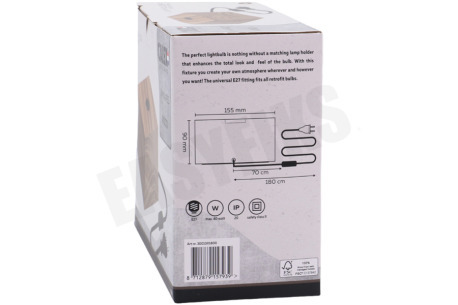 Calex 3001001800 Calex Tafelarmatuur Vierkant Hout E27
