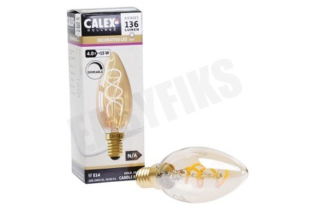 Calex 1001000100 Kaars LED lamp Flexible Filament Gold E14 Dimbaar