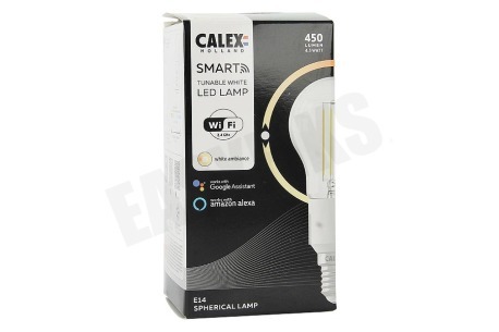 Calex Smart LED Filament Clear Kogellamp E14 Dimbaar
