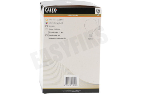 Calex Globe G125 LED lamp Crown Filament SMD E27 Dimbaar