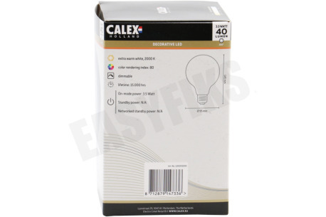 Calex LED Glasfiber Titanium G95 Globelamp 3,5W E27 Dimbaar