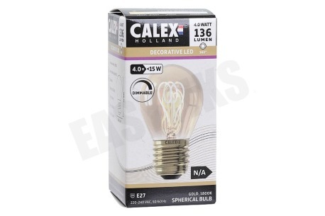 Calex 1001001500 LED Flexible Filament Goud E27 Dimbaar