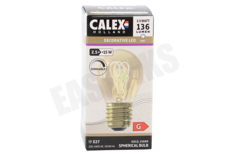 Calex 1001002800 LED Flexible Filament Goud E27 Dimbaar