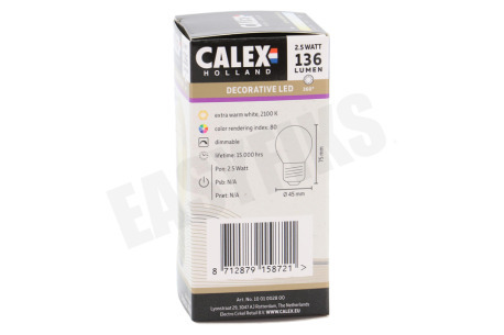 Calex 1001002800 LED Flexible Filament Goud E27 Dimbaar