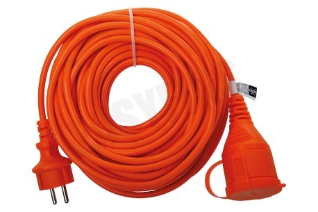 Exin Oranje verlengsnoer met klep, spatwaterdicht IP44