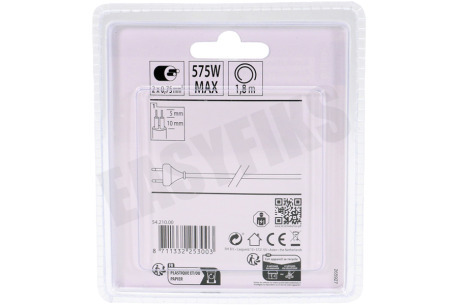 Q-Link Snoer 2x0,75mm2 600W wit 1.8M