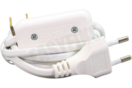 Q-Link Aansluitsnoer met schakelaar wit 2x0,75mm 1,8 meter