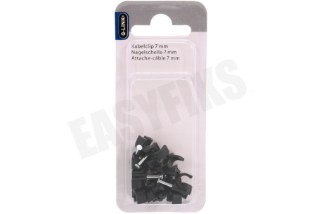 Q-Link Clip 7mm VMVL + coax 12 zwart 20 stuks