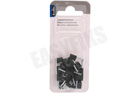 Q-Link Clip 8mm VMVL + coax 12 zwart 20 stuks
