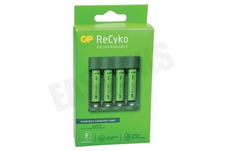 GP B421 USB Batterijlader Recyko 4x AAA 850mAh