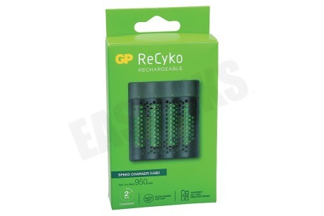 GP M451 USB Batterijlader Recyko 4x AAA 950mAh