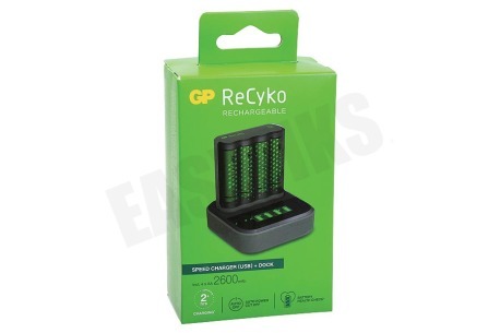 GP M451 USB Batterijlader Dockingstation Recyko 4x AA 2600mAh