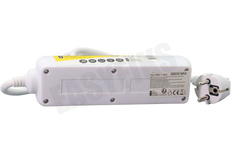 Exin Tafelcontactdoos 3x1,5mm2 3500W 16A RA wit 1,5M + schakelaar