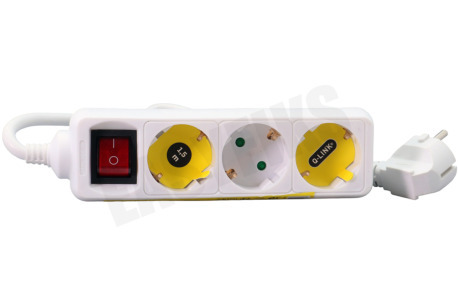Exin Tafelcontactdoos 3x1,5mm2 3500W 16A RA wit 1,5M + schakelaar