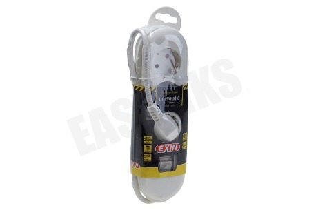 Exin Tafelcontactdoos 3x1mm2 2500W 16A RA wit 1,5M