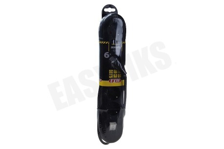 Exin Tafelcontactdoos 3x1mm2 2500W 10A RA zwart 2,5M