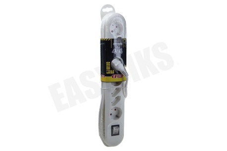 Exin Tafelcontactdoos 3x1mm2 2500W 10A RA wit 2,5M