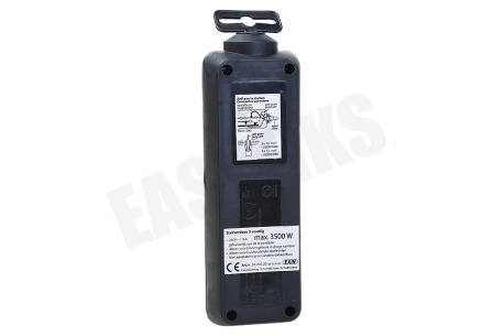 Exin Stekkerdoos 3-Voudig, Randaarde, 2500W Zwart