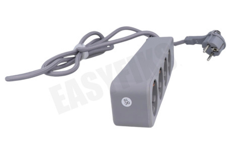 Q-Link 4-voudige tafelcontactdoos met schakelaar, grijs