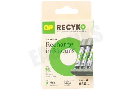 GP B441 USB Batterijlader Recyko 4x AAA 850mAh