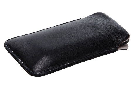 Spez Sleeve Case met Pull tab, Leder, Zwart