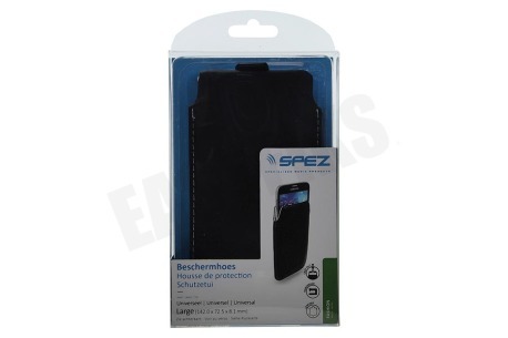 Spez Sleeve Case met Pull tab, Leder, Zwart