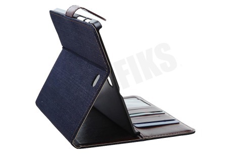 Spez Book Case Met Creditcard sleuven, Denim, Vak voor documenten
