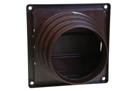 Universeel Luchtrooster kunststof 100-130mm met lamellen, bruin