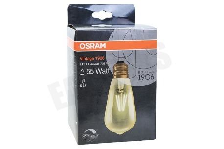 Osram 4052899972360 Osram Vintage 1906 LED Edison 6.5W E27 Dimbaar