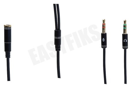 Spez 2x 3,5mm Jack male - 4-pins audio cross-over 3,5mm 15cm