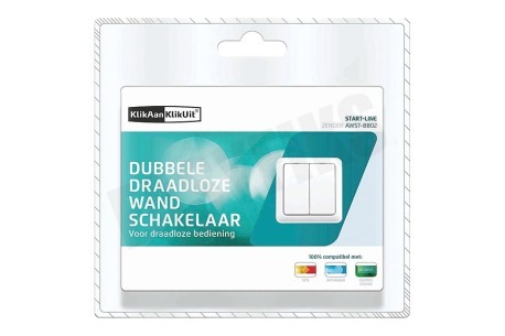 KlikAanKlikUit AWST-8802 Dubbele Draadloze Wandschakelaar