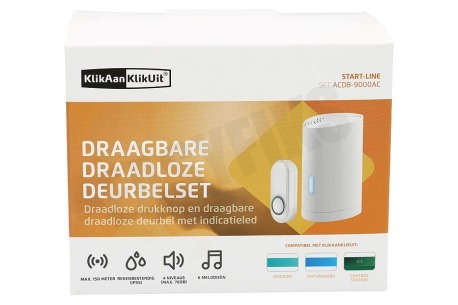 KlikAanKlikUit ACDB-9000AC Draagbare Deurbel Set (Batterij)