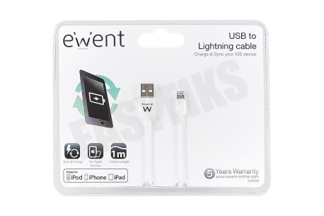 Ewent EW9908 USB naar Lightning kabel, 1m