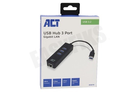 ACT AC6310 3-Poorts USB 3.1 Gen1 Hub met Gigabit netwerkpoort