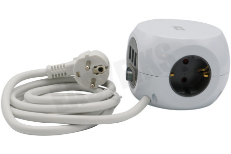 ACT AC2405 Kubusvormige Stekkerdoos 3V, 3 USB-poorten, 1.5m